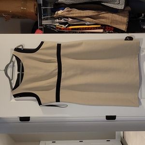 COPY - Black Label by Evan-Picone Tan & Black Shift Dress